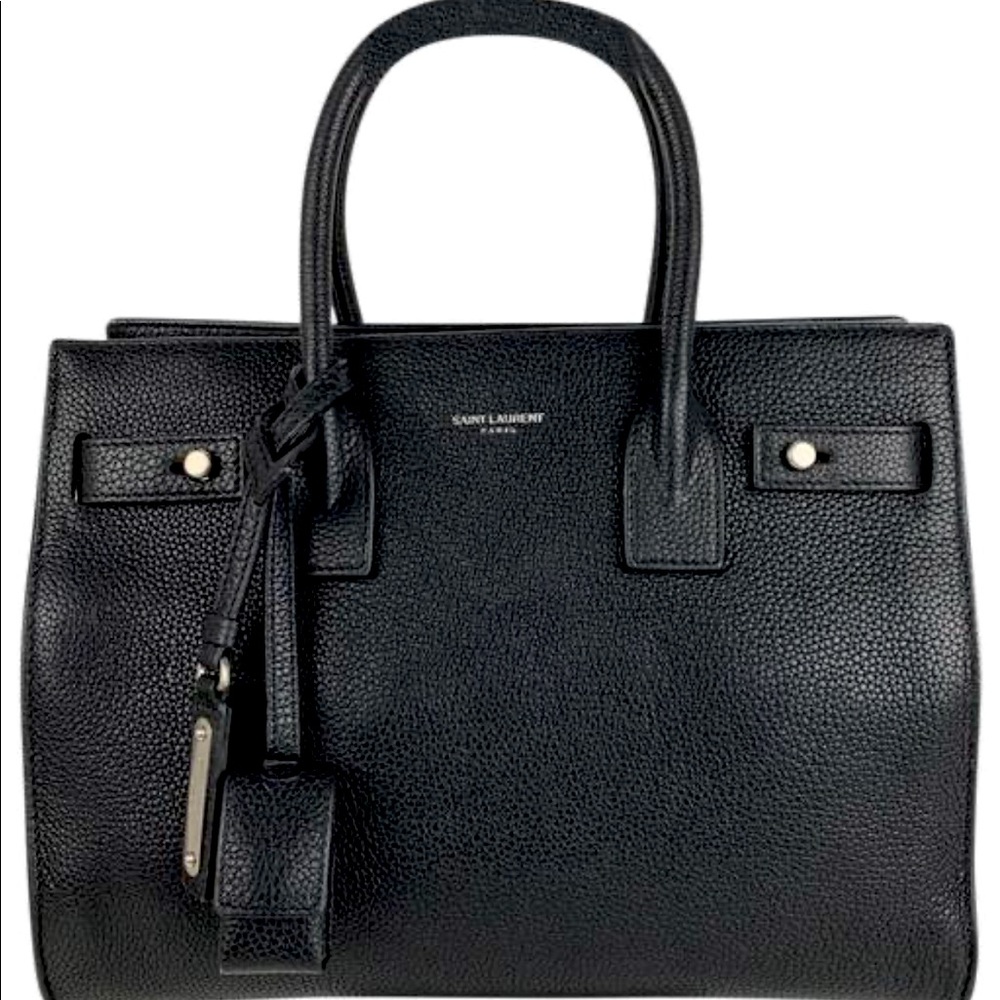 100% Authentic Like-New YSL Sac de Jour Baby - Soft Black Leather Crossbody Tote